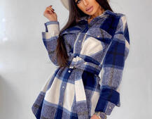 Кашемировое платье-рубашка в клетку | PUSHKA SHOP