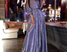 Сияющее макси платье с вырезами на плечах Сияющее макси платье с вырезами на плечах | PUSHKA SHOP