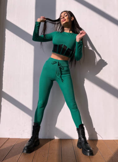 Трикотажний комплект: корсетний топ + легінси | PUSHKA SHOP