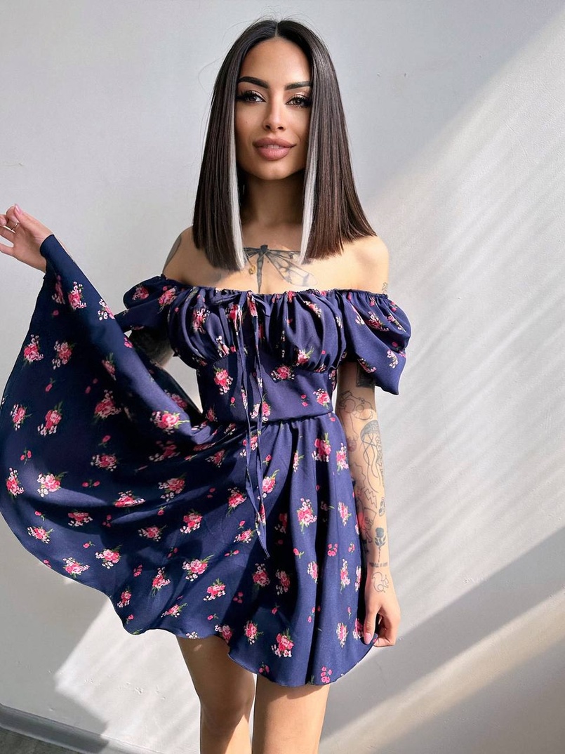 Сукня- міні у квітковий принт Сукня- міні у квітковий принт | PUSHKA SHOP