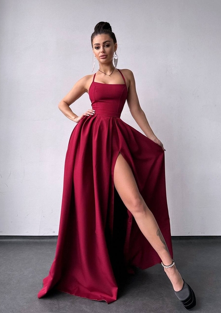 Сукня максі  зі шнурівкою на спинці | PUSHKA SHOP