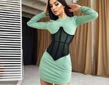 Трикотажное платье в комплекте с утягивающим корсетом  Трикотажное платье в комплекте с утягивающим корсетом  | PUSHKA SHOP