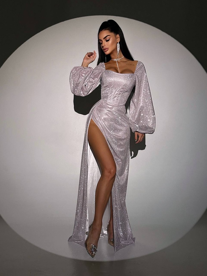 Сяючий комплект: корсет + спідниця  максі з драпіруванням | PUSHKA SHOP