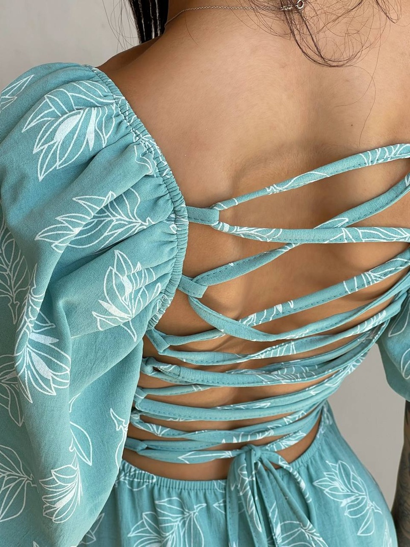 Улюблена сукня міді зі шнурівкою на спинці в нових кольорах | PUSHKA SHOP