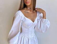 Комплект: сукня з подвійною спідницею + корсет, декорований стразами    | PUSHKA SHOP