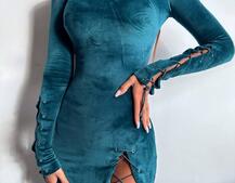 Оксамитова сукня міді зі шнурівкою Оксамитова сукня міді зі шнурівкою | PUSHKA SHOP