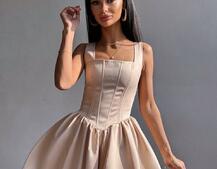Атласна корсетна сукня міні  | PUSHKA SHOP