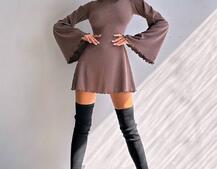 Трикотажна сукня зі шнурівкою на спинці    | PUSHKA SHOP