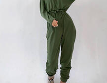 Комплект: комфортный трикотажный комбинезон   укорочённый двухсторонний жилет  Комплект: комфортный трикотажный комбинезон   укорочённый двухсторонний жилет  | PUSHKA SHOP