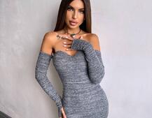 Трикотажна сукня міді з чашечками Трикотажна сукня міді з чашечками | PUSHKA SHOP