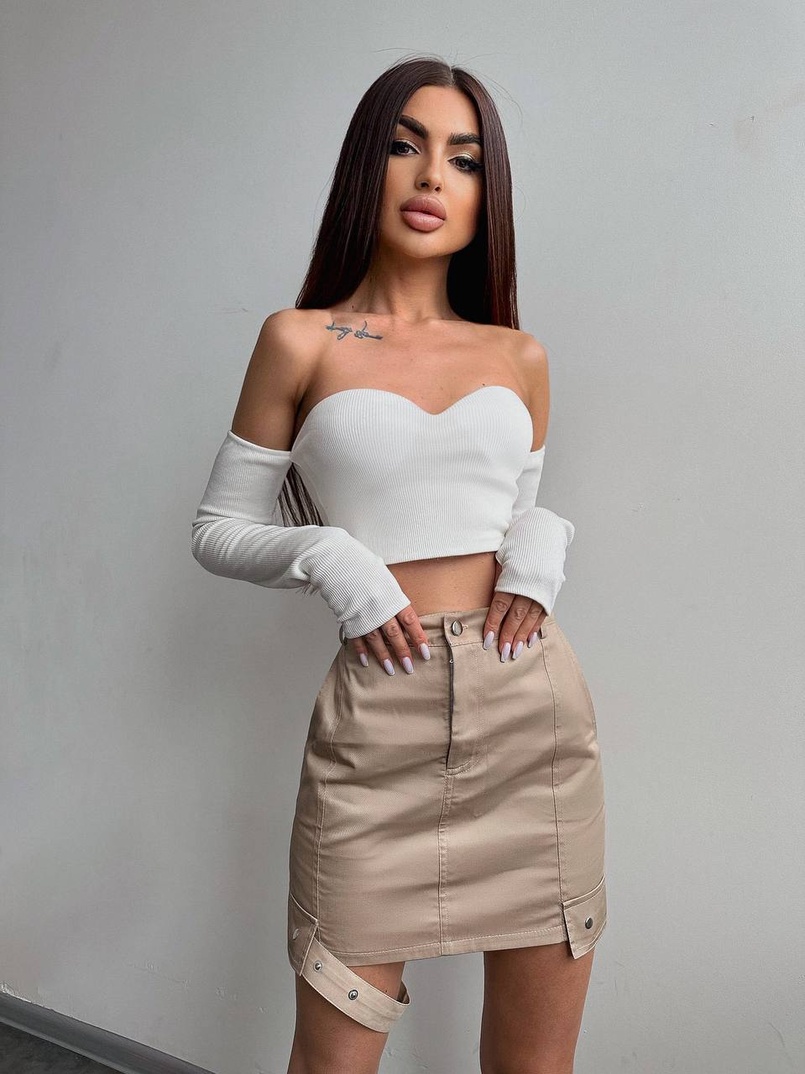 Комплект: коттонова  спідниця + топ з філіжанками  | PUSHKA SHOP