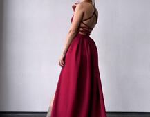 Сукня максі  зі шнурівкою на спинці | PUSHKA SHOP