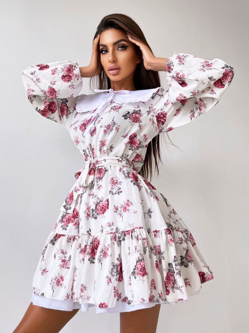 Платье со съёмным воротничком и подъюбником Платье со съёмным воротничком и подъюбником | PUSHKA SHOP