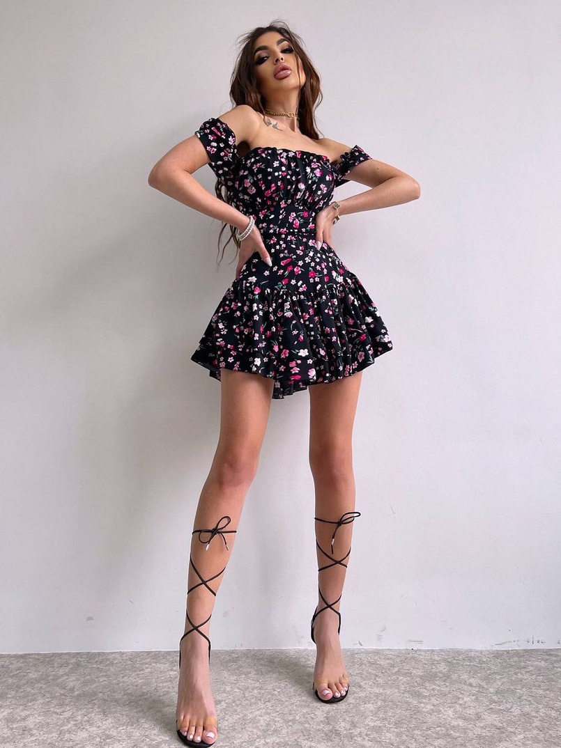 Сукня- міні у квітковий принт Сукня- міні у квітковий принт | PUSHKA SHOP