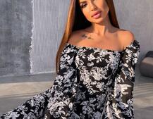 Улюблена сукня-міді зі шнурівкою на спинці та розрізом на ніжці | PUSHKA SHOP