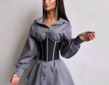 Приталена сорочка + корсет  | PUSHKA SHOP