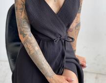 Муслиновое платье с запахом  | PUSHKA SHOP