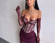 Корсетна сукня максі з рукавичками Корсетна сукня максі з рукавичками | PUSHKA SHOP