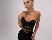 Комплект: мереживний корсет бюстьє + штани + піджак  | PUSHKA SHOP