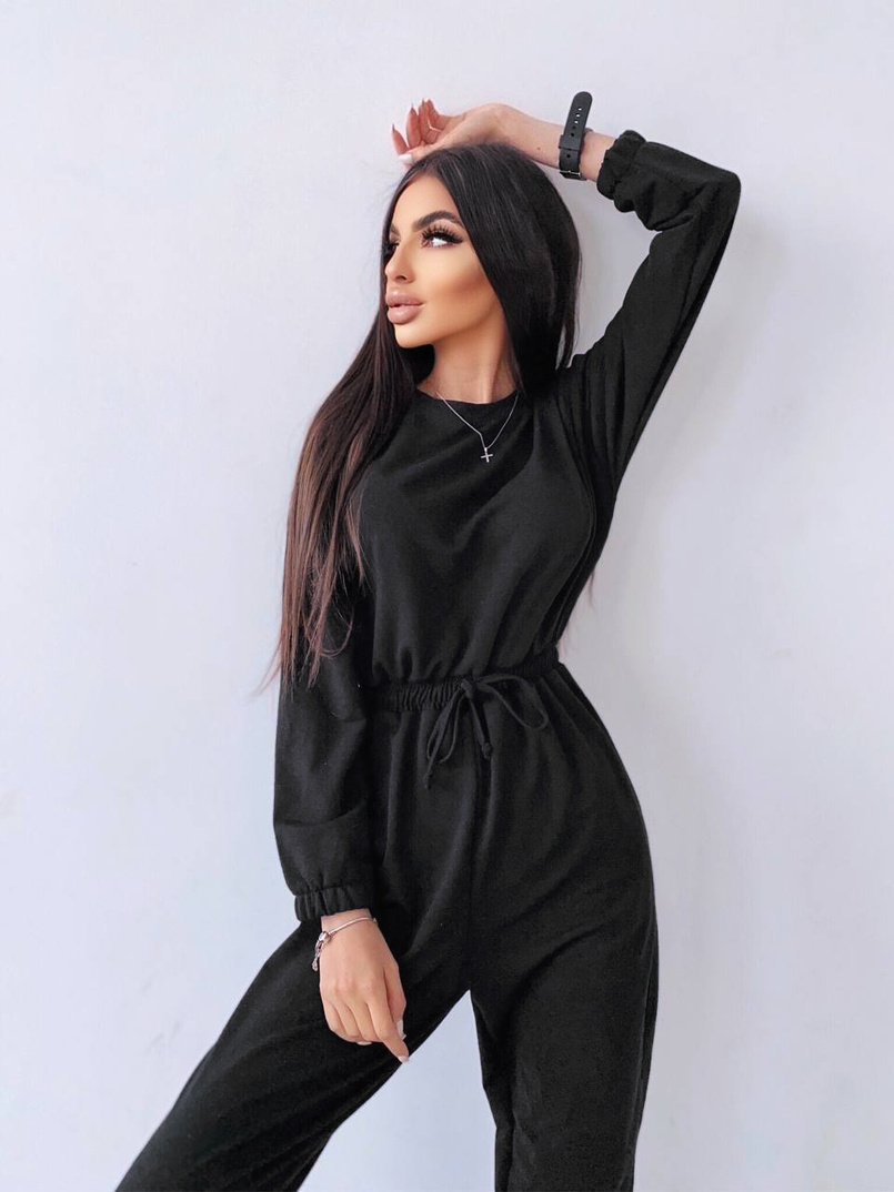 Комплект: комфортный трикотажный комбинезон   укорочённый двухсторонний жилет  | PUSHKA SHOP