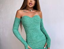 Трикотажна сукня міні з чашечками  | PUSHKA SHOP