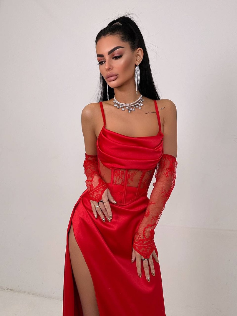 Комплект: корсет+ рукавички + спідниця максі | PUSHKA SHOP