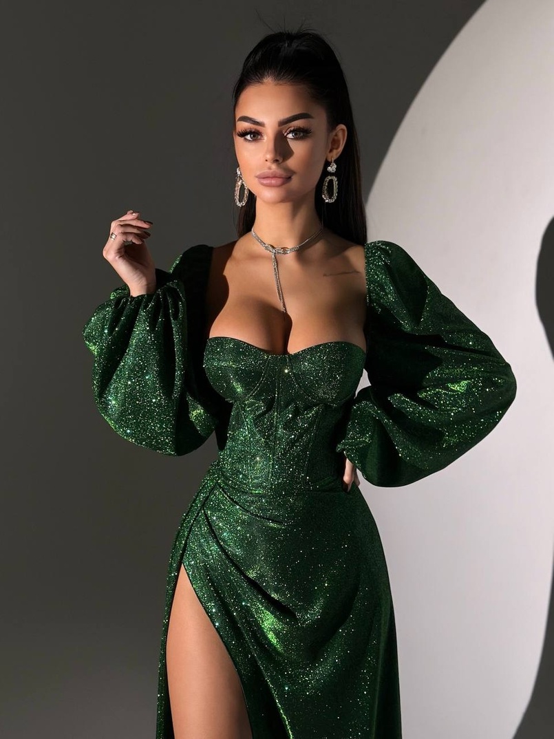 Сяючий комплект: корсет  + спідниця  максі з драпіруванням | PUSHKA SHOP