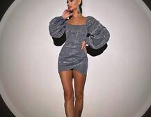 Сяючий комплект: корсет + спідниця міні з драпіруванням  | PUSHKA SHOP