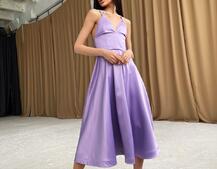 Платье-миди с корсетным верхом  | PUSHKA SHOP