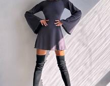 Трикотажна сукня зі шнурівкою на спинці    | PUSHKA SHOP