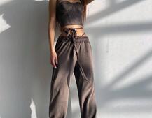 Велюровий комплект трійка: кофта + корсет з чашечками + джогери  | PUSHKA SHOP