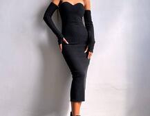 Трикотажна сукня міді  з чашечками  | PUSHKA SHOP