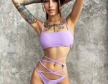 Купальник с завязками на талии с чашечками  Купальник с завязками на талии с чашечками  | PUSHKA SHOP