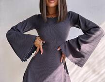 Трикотажна сукня зі шнурівкою на спинці    | PUSHKA SHOP