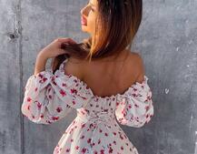 Сукня з воланами та шнурівкою  по спинці | PUSHKA SHOP