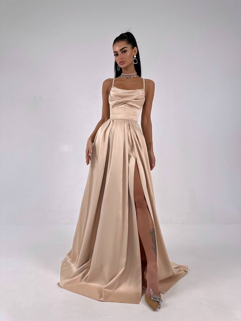 Атласний комплект: корсет + спідниця максі  | PUSHKA SHOP