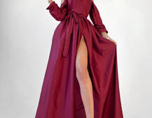 Шелковое платье макси с разрезом  Шелковое платье макси с разрезом  | PUSHKA SHOP