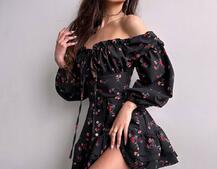 Сукня з квітковим принтом з воланами на ґудзиках  | PUSHKA SHOP