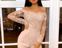 Эффектный комбинезон с кружевным верхом | PUSHKA SHOP