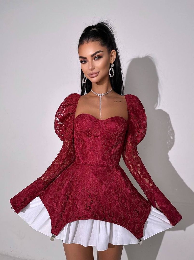 Мереживна сукня з чашечками  | PUSHKA SHOP