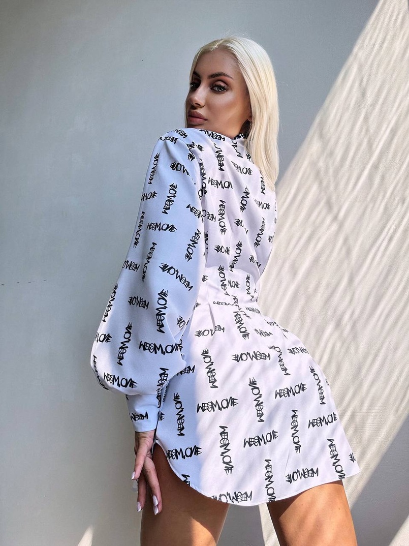 Приталена сорочка з принтом | PUSHKA SHOP