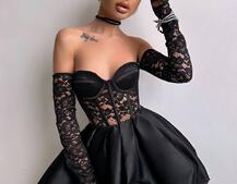 Комплект : мереживний корсет  з чашечками+ спідниця балон  | PUSHKA SHOP