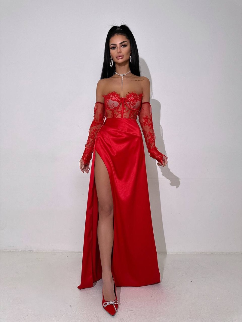 Комплект: мереживний корсет  +  спідниця максі   | PUSHKA SHOP