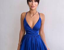 Шовкова сукня з пишною спідницею та шнурівкою на спинці | PUSHKA SHOP