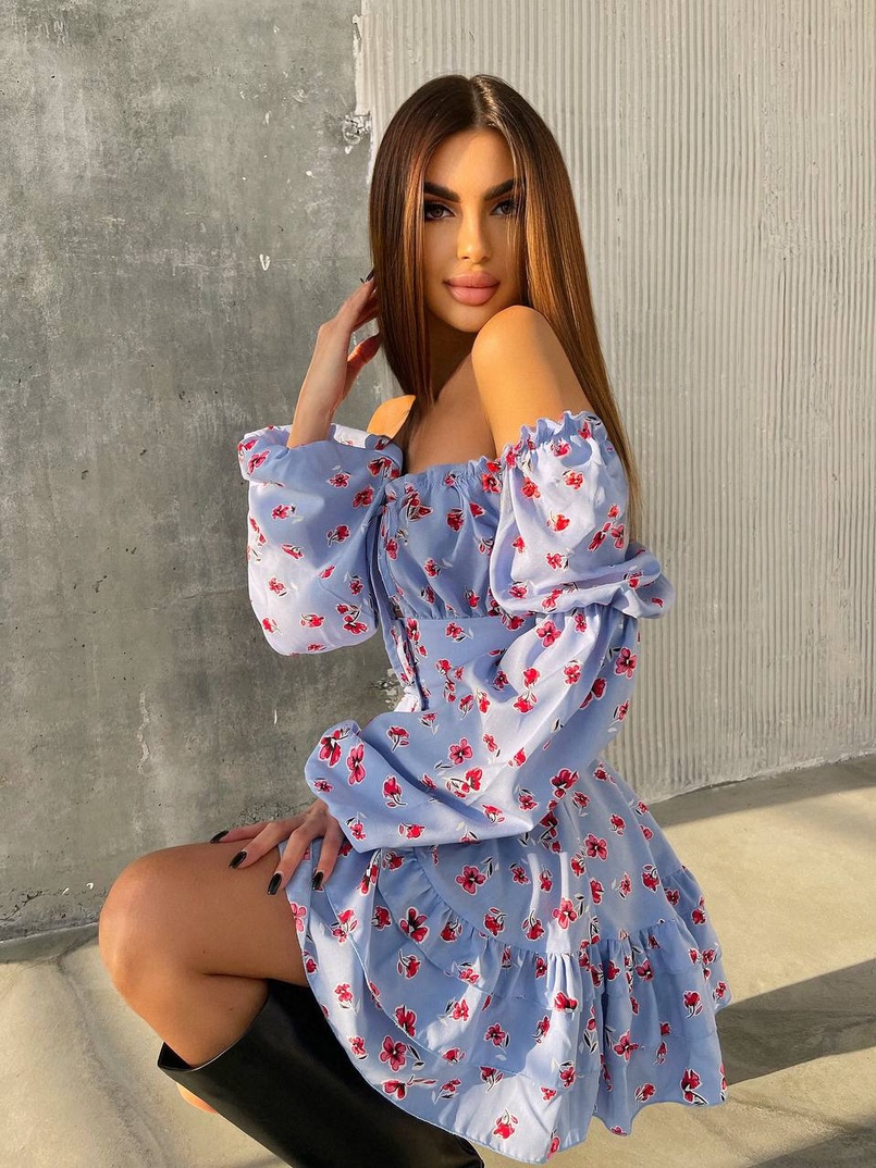 Сукня з воланами та шнурівкою  по спинці Сукня з воланами та шнурівкою  по спинці | PUSHKA SHOP