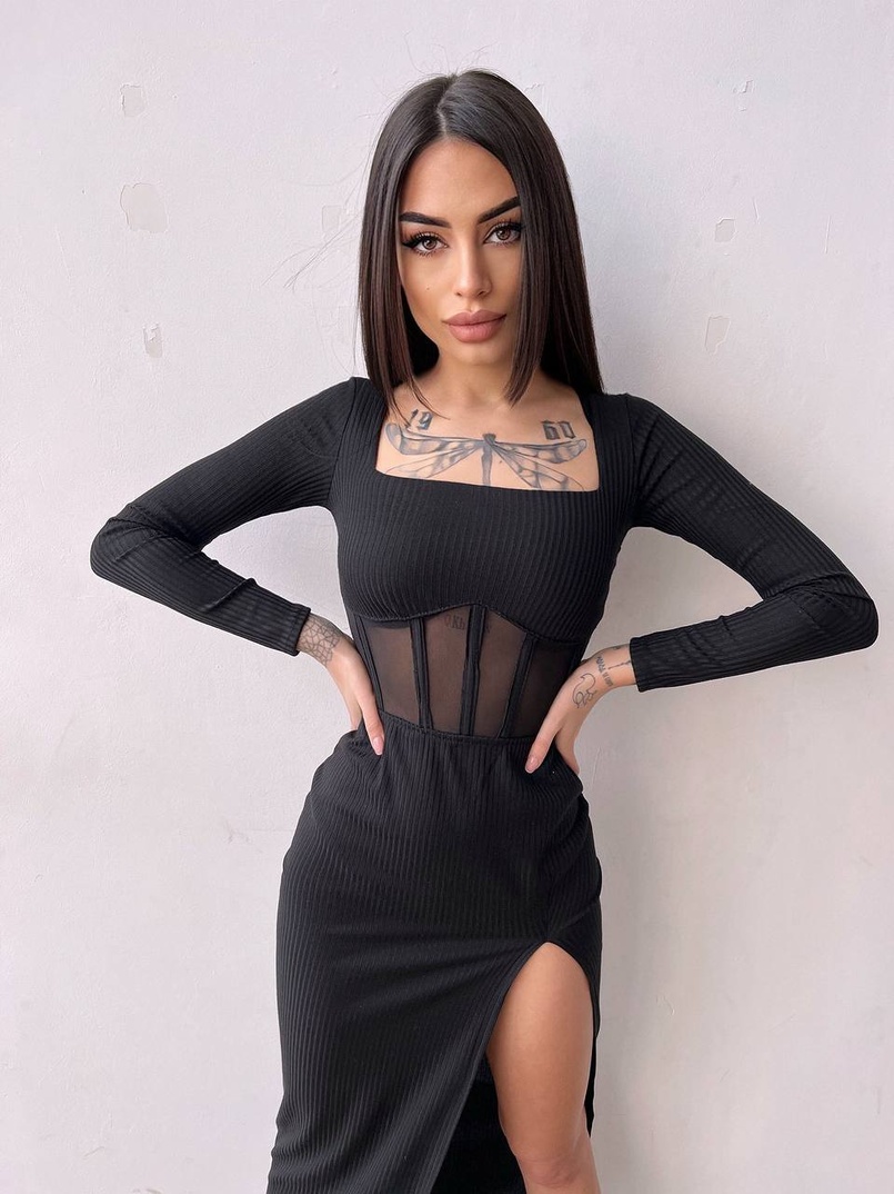 Сукня-міді з елементами корсету Сукня-міді з елементами корсету | PUSHKA SHOP