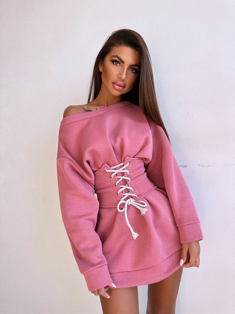 Тепле затишне худі over-size на флісі + корсет на шнурівці Можна носити з корсетом та без Тепле затишне худі over-size на флісі + корсет на шнурівці Можна носити з корсетом та без | PUSHKA SHOP