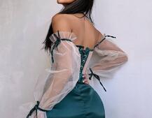 Атласний комплект: корсет + спідниця Атласний комплект: корсет + спідниця | PUSHKA SHOP