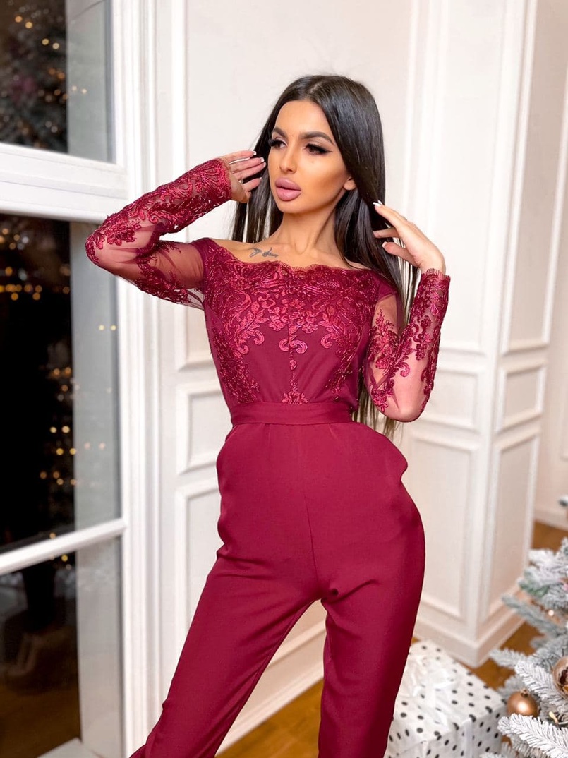 Эффектный комбинезон с кружевным верхом | PUSHKA SHOP