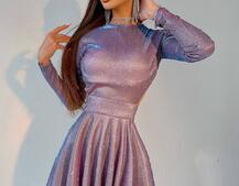 Блискуча сукня міні з відкритою спиною  | PUSHKA SHOP